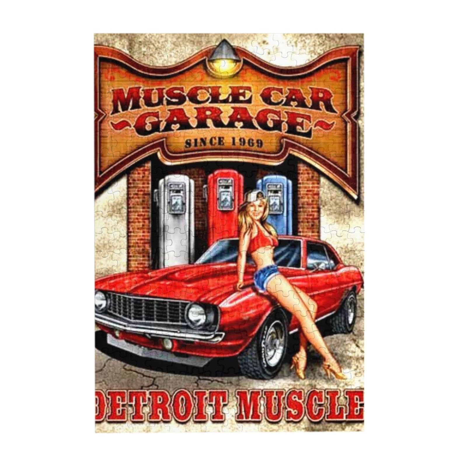 Amazon | ジグソーパズル マイクロピース 西海岸 アメ車 ルート66 車庫